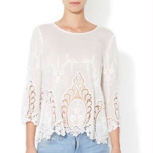 cynthia rowley • lace top • small